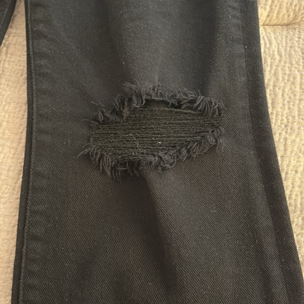 Express 90s Boot High Rise Distressed Jeans - Black - Picture 6 of 10
